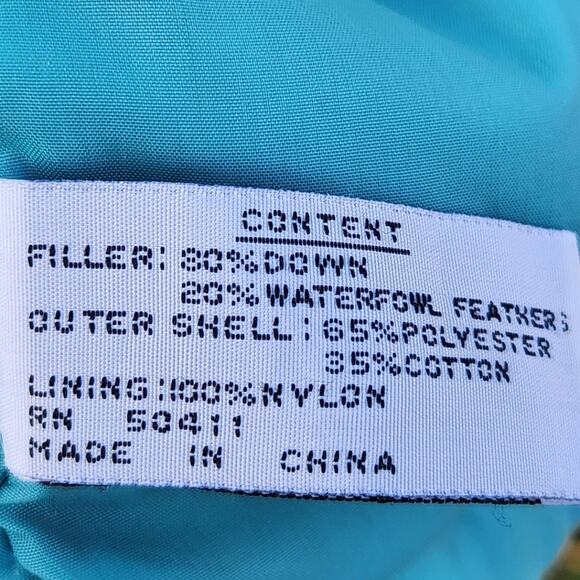 Vintage Teal Down Jacket • Explosion Brand • 80% Down Filled Winter Coat - Picture 13 of 14